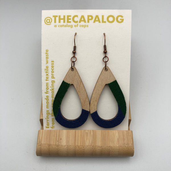 Green/cornflower Teardrop Earrings