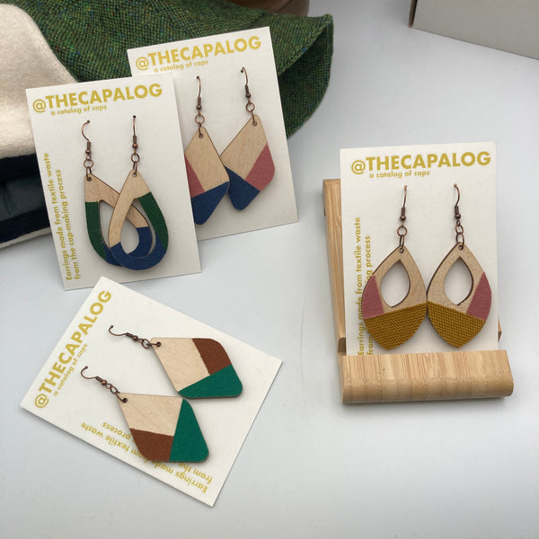 Green/cornflower Teardrop Earrings