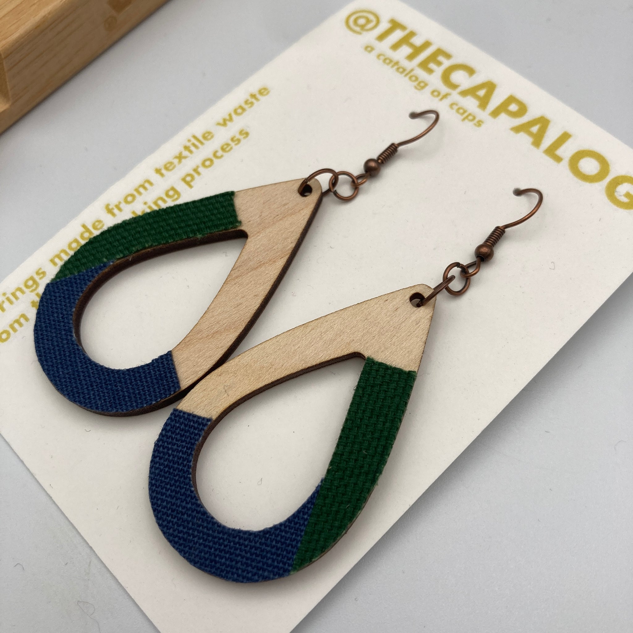 Green/cornflower Teardrop Earrings