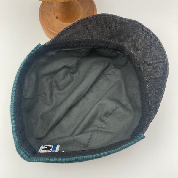 Charcoal & Mint Flannel Trapper Cap