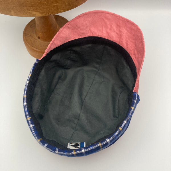 Dusty Pink & Cobalt Flannel Trapper Cap