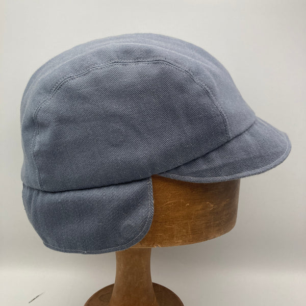 Blue-Grey & Mustard Flannel Trapper Cap