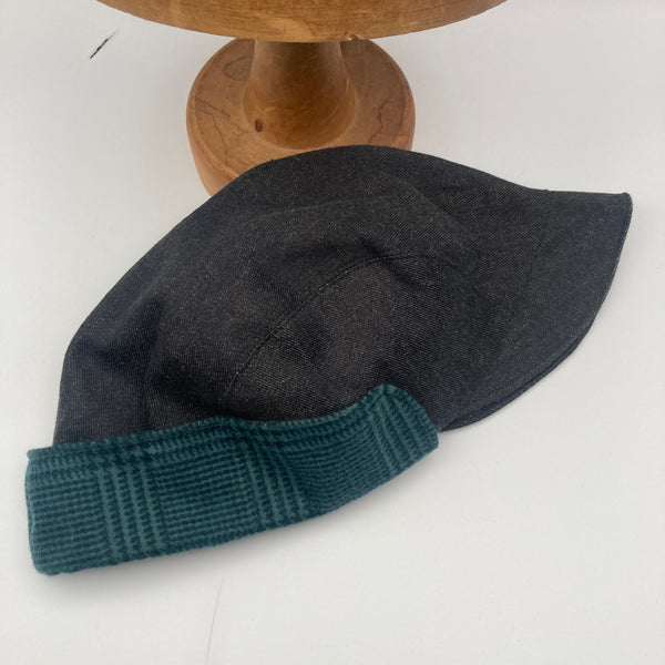 Charcoal & Mint Flannel Trapper Cap