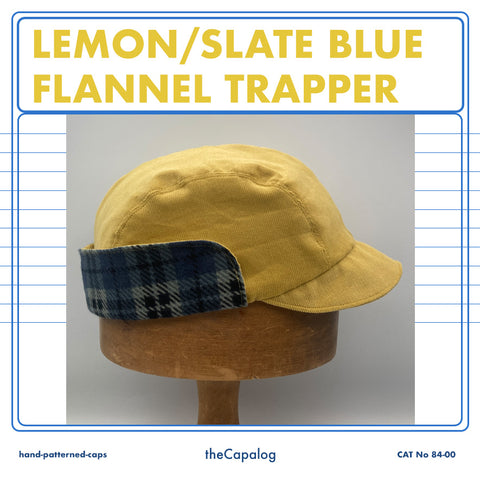 Lemon & Slate Flannel Trapper Cap