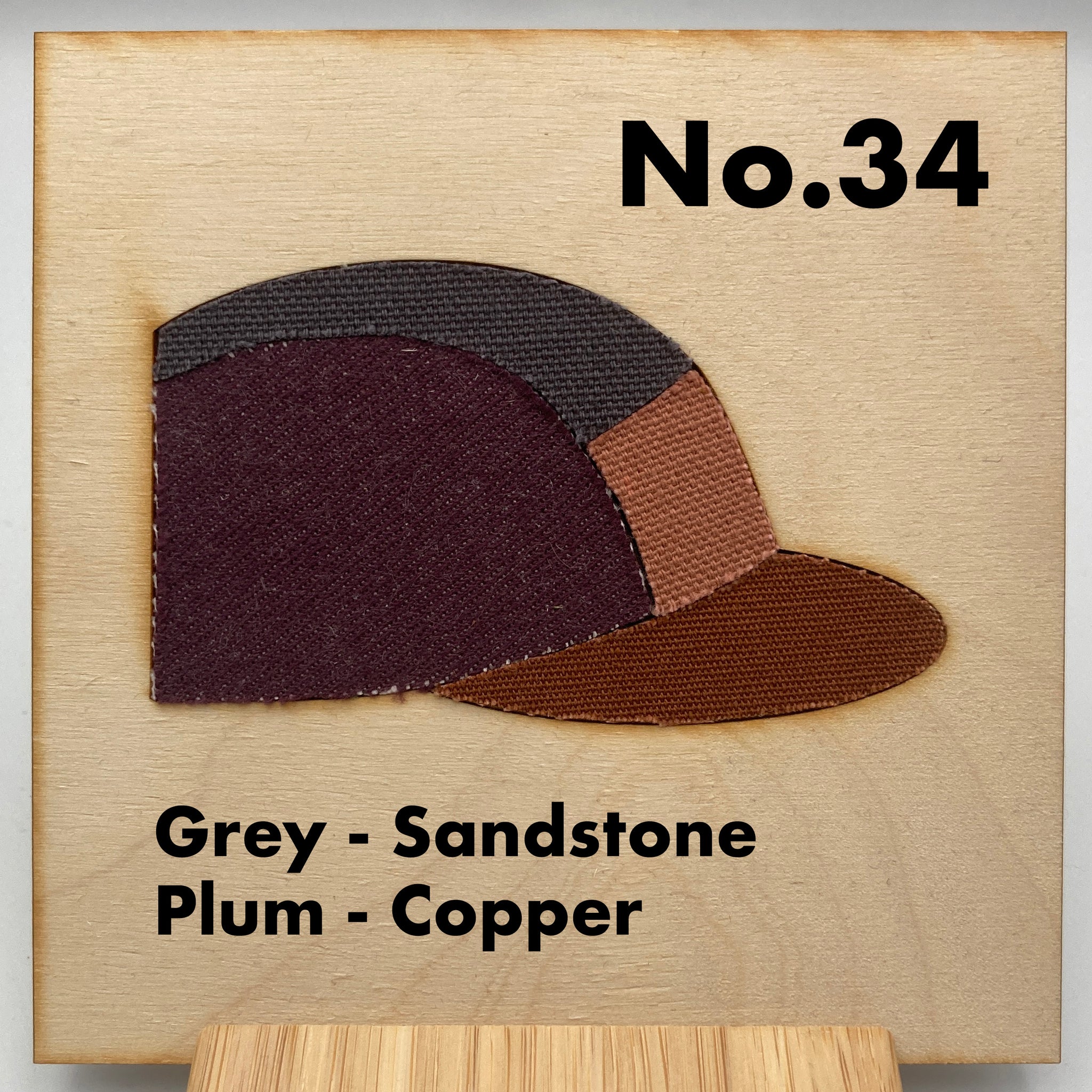 No.34: Grey, Plum & Copper Panel Cap