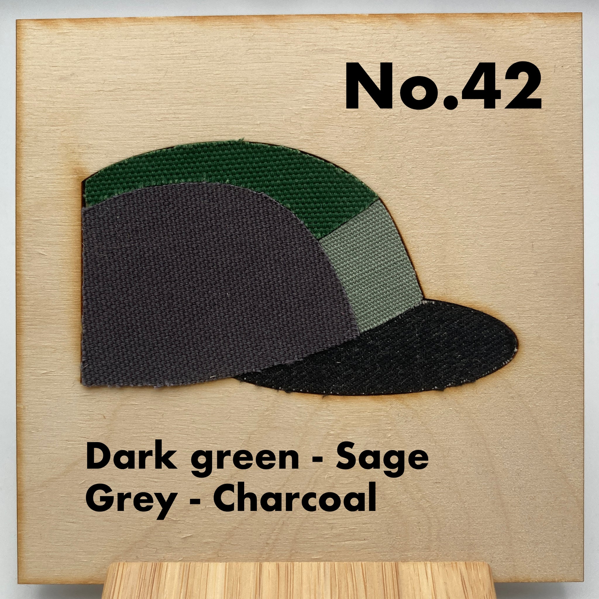 No.42: Green, Sage & Charcoal Panel Cap