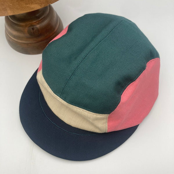 Teal & Candy Pink Panel Cap