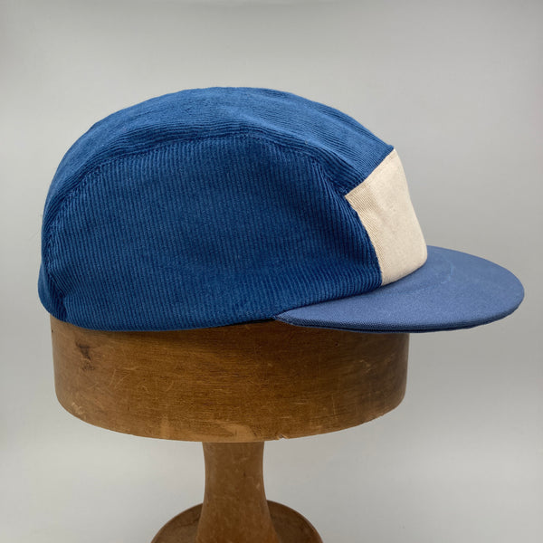 Blue cord panel cap in sizes XS-4XL