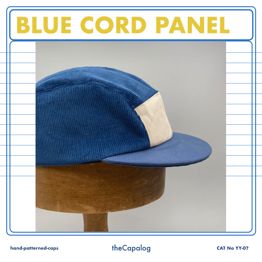 Blue cord panel cap in sizes XS-4XL