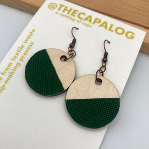 Dark Green Circle Earrings
