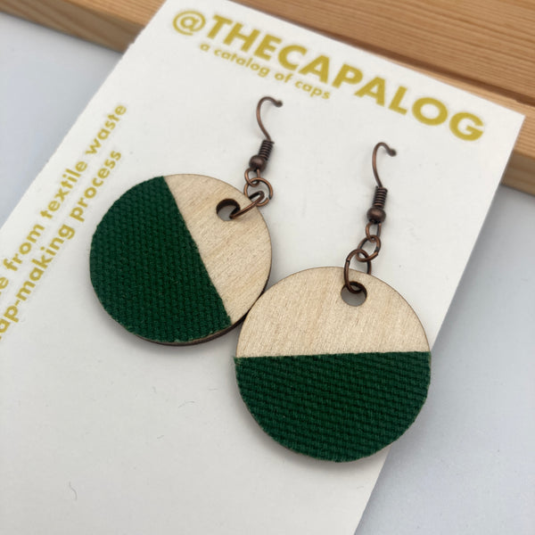 Dark Green Circle Earrings