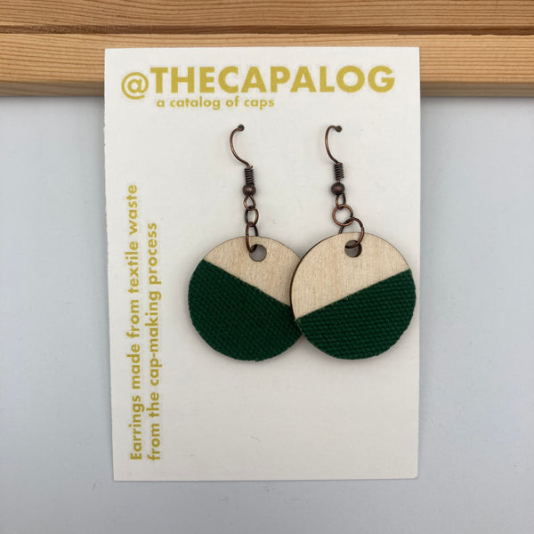 Dark Green Circle Earrings
