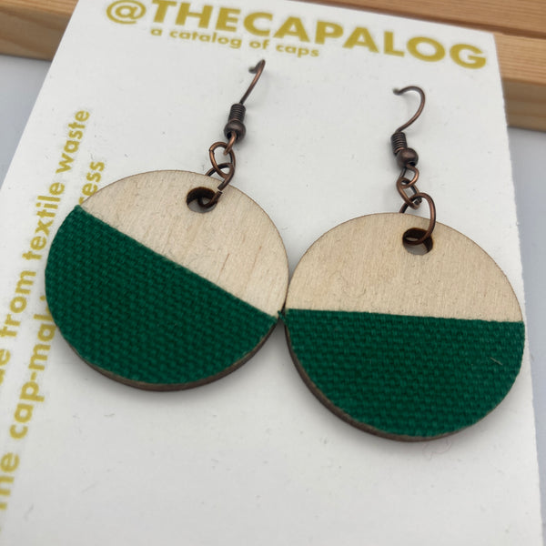 Green Circle Earrings