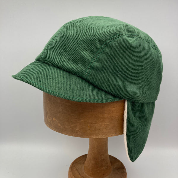 Green Cord Trapper Cap