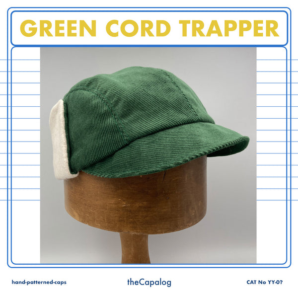 Green Cord Trapper Cap