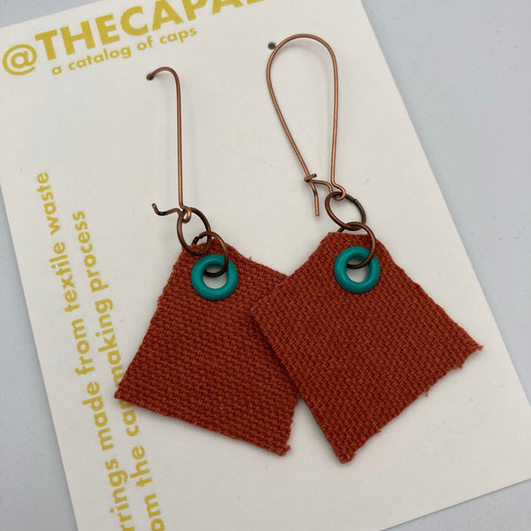 Orange/Mint Square Earrings