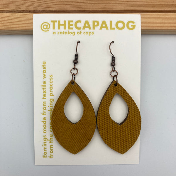 Mustard Pointed Teardrop Earrings