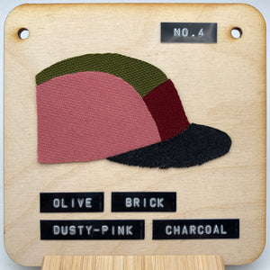 No.4: Olive, Pink & Brick Panel Cap
