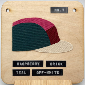 No.7: Raspberry, Teal & Brick Panel Cap
