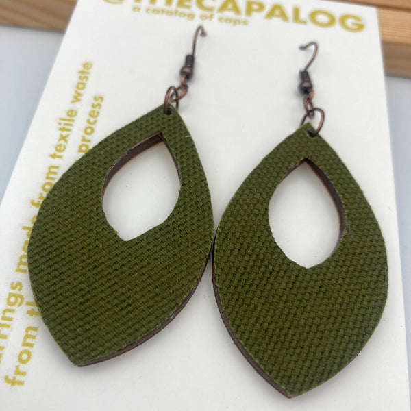 Olive Pointed Teardrop Earrings