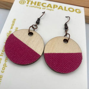 Raspberry Circle Earrings