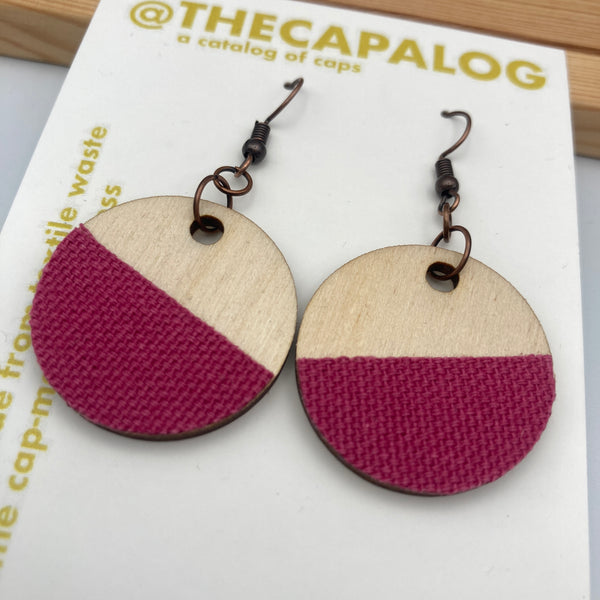 Raspberry Circle Earrings