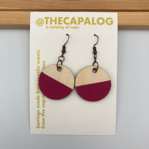 Raspberry Circle Earrings