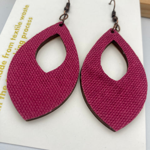 Raspberry Pointed Teardrop Earrings