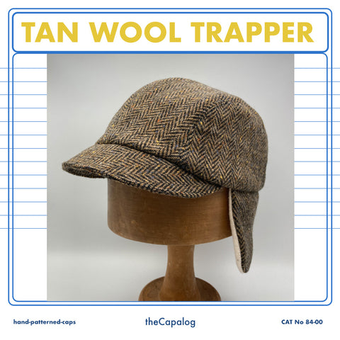 Tan Wool Trapper Cap