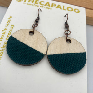 Teal Green Circle Earrings