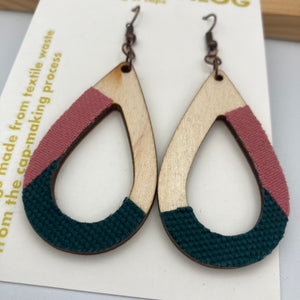 Teal/pink Teardrop Earrings
