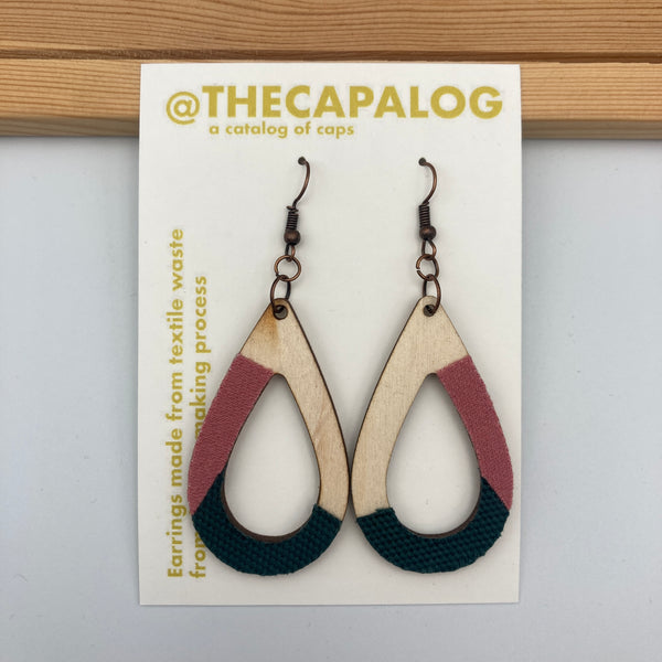 Teal/pink Teardrop Earrings